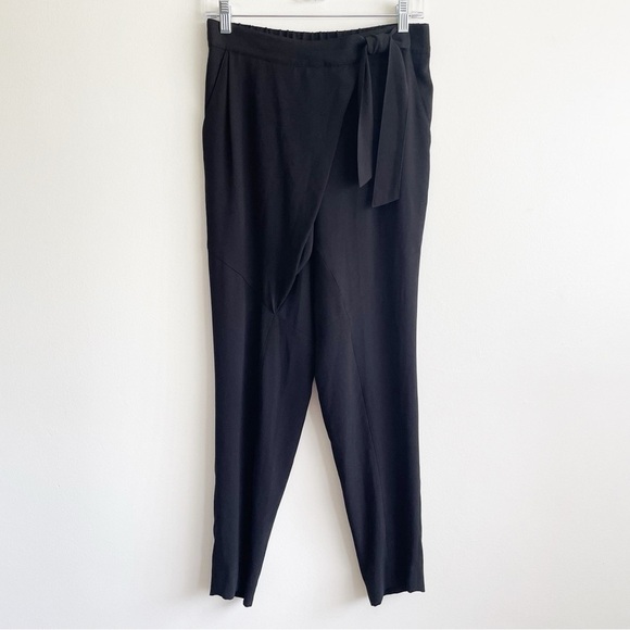 St. John Pants - St. John crepe tie wrap bow crepe pants pull on black size 2 office luxury solid